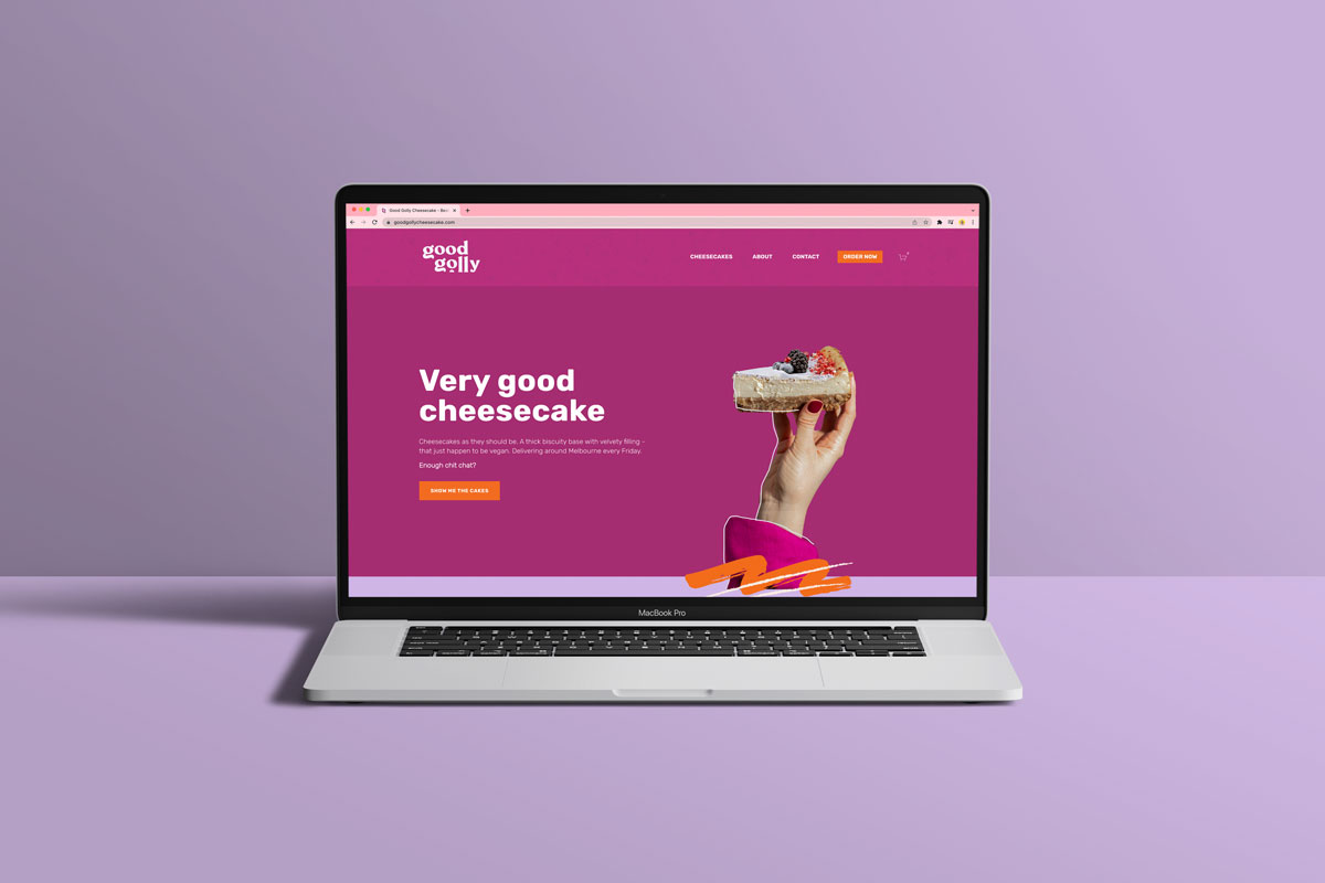 Good Golly Cheesecakes Website Designed by Crystal Oliver Melbourne