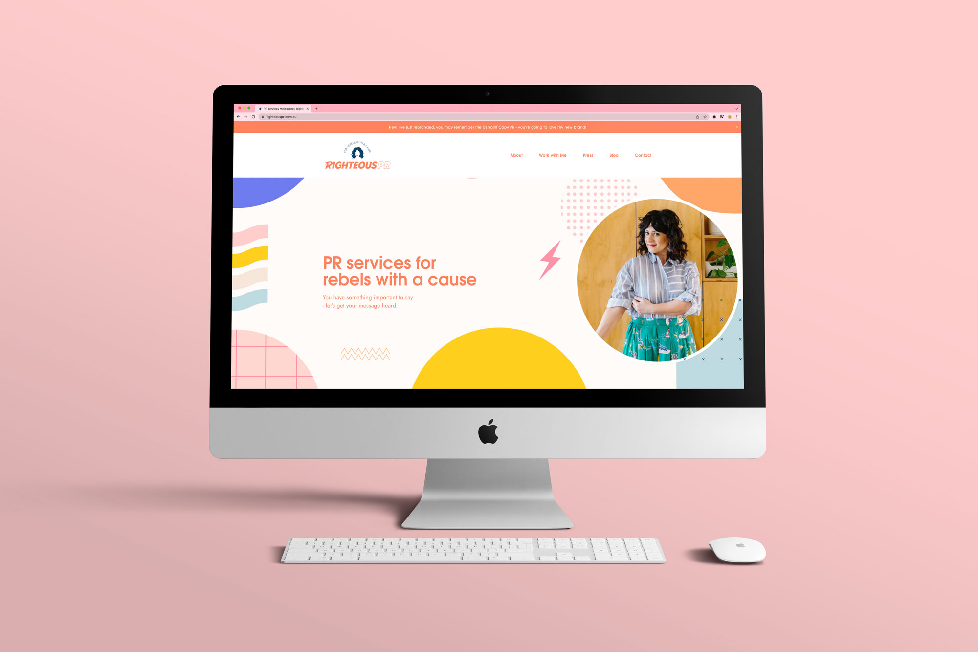 Website Designed for Righteous PR by Crystal Oliver - Brand Designer Melbourne